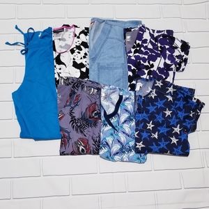 Bundles of scrub tops/pants